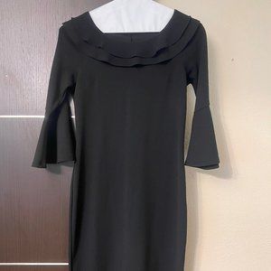 Black Ruffle Drape Dress
